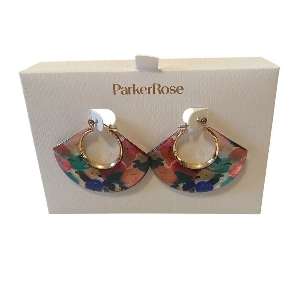 ParkerRose Multicolor Floral Hoop Earrings